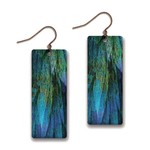 DC Designs Stainless Steel Abstract Design Earrings with Green and Blue