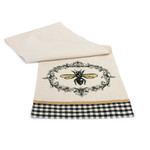 Table Runner with  Embroidered Bee Crest