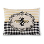 Pillow  with Embroidered Bee Crest