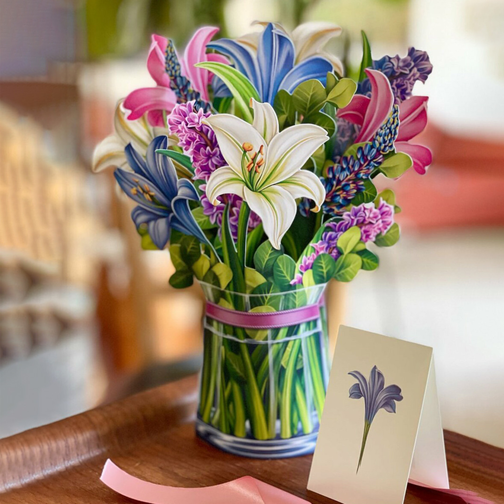 Fresh Cut Paper Lilies & Lupines Pop-Up Card