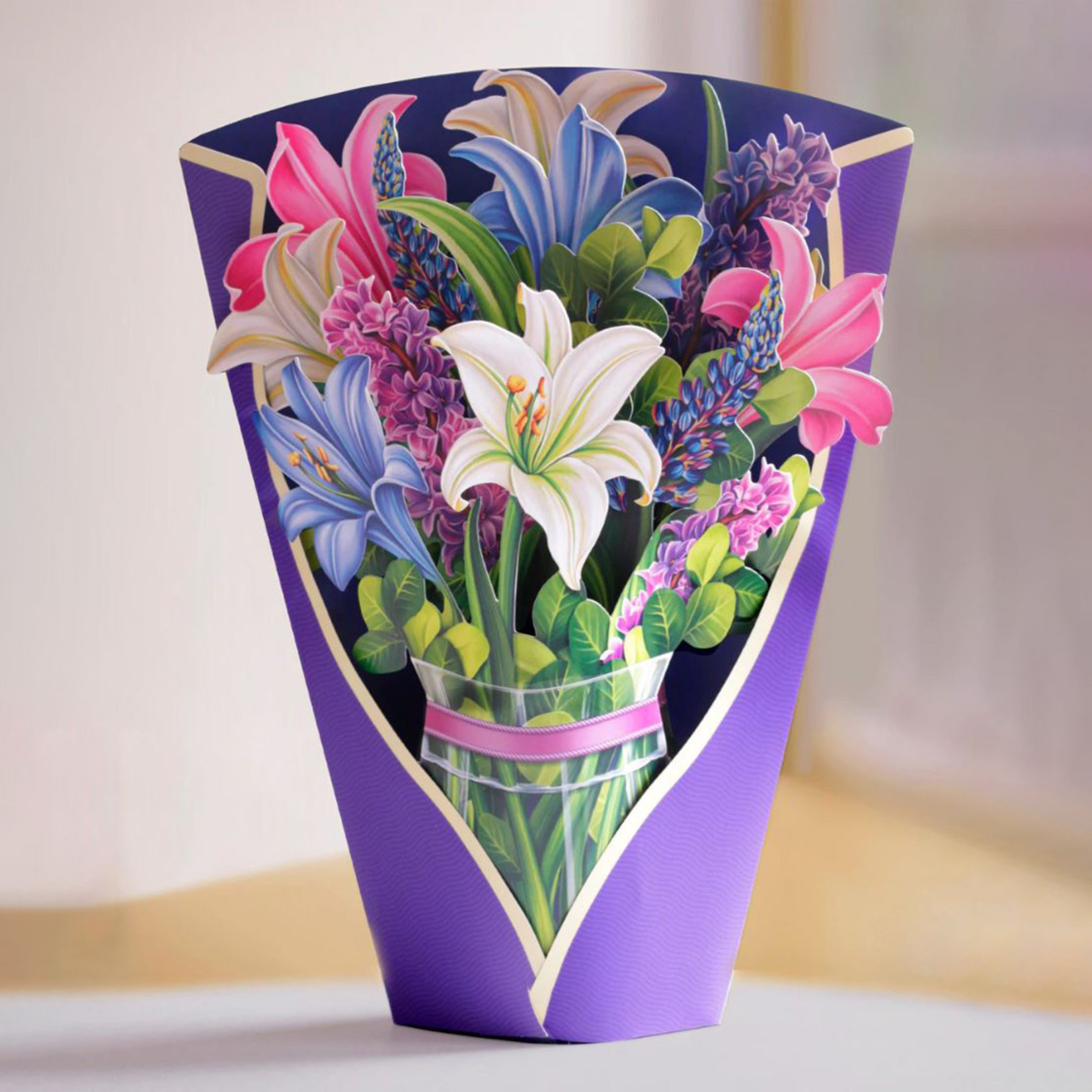 Fresh Cut Paper Lilies & Lupines Pop-Up Card