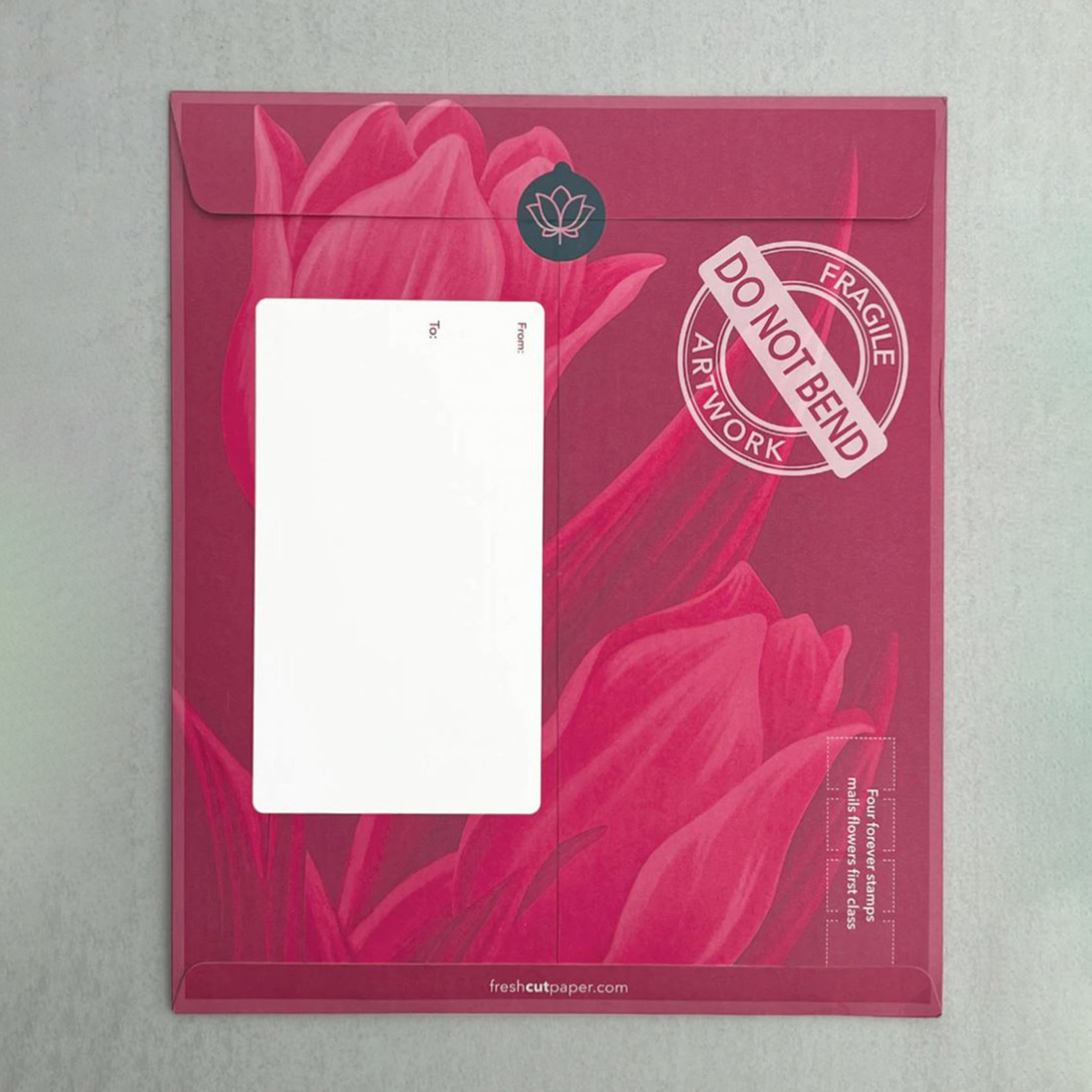 Fresh Cut Paper Pink Tulips Pop-Up Card