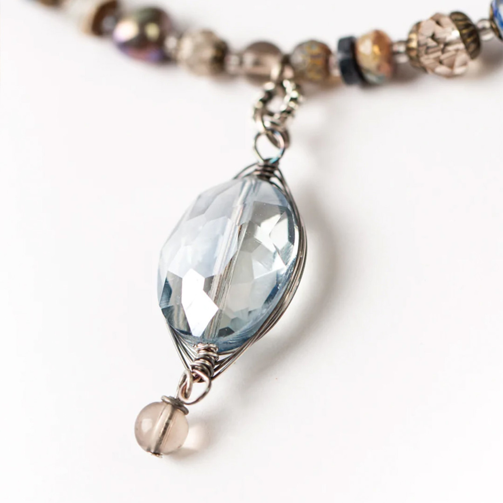 Ann Vaughn Original Jewelry Claridad Herringbone Crystal Collage Necklace