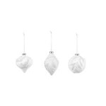Demdaco Ornament White with Beaded Leaves Assorted