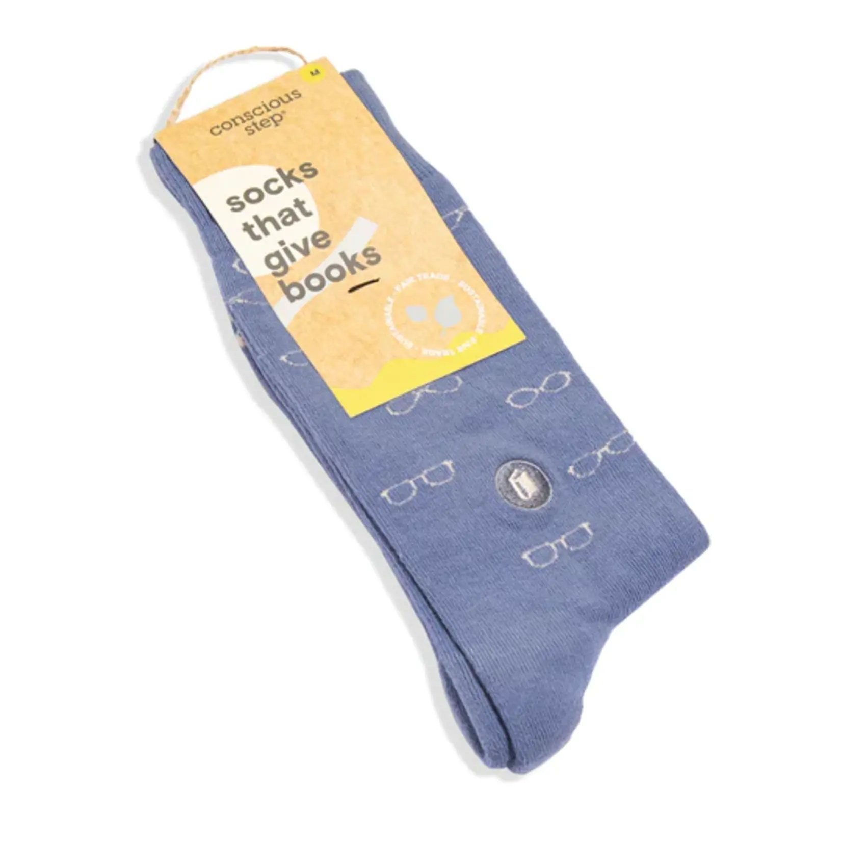 Conscious Step Socks that Give Books | Small | Blue