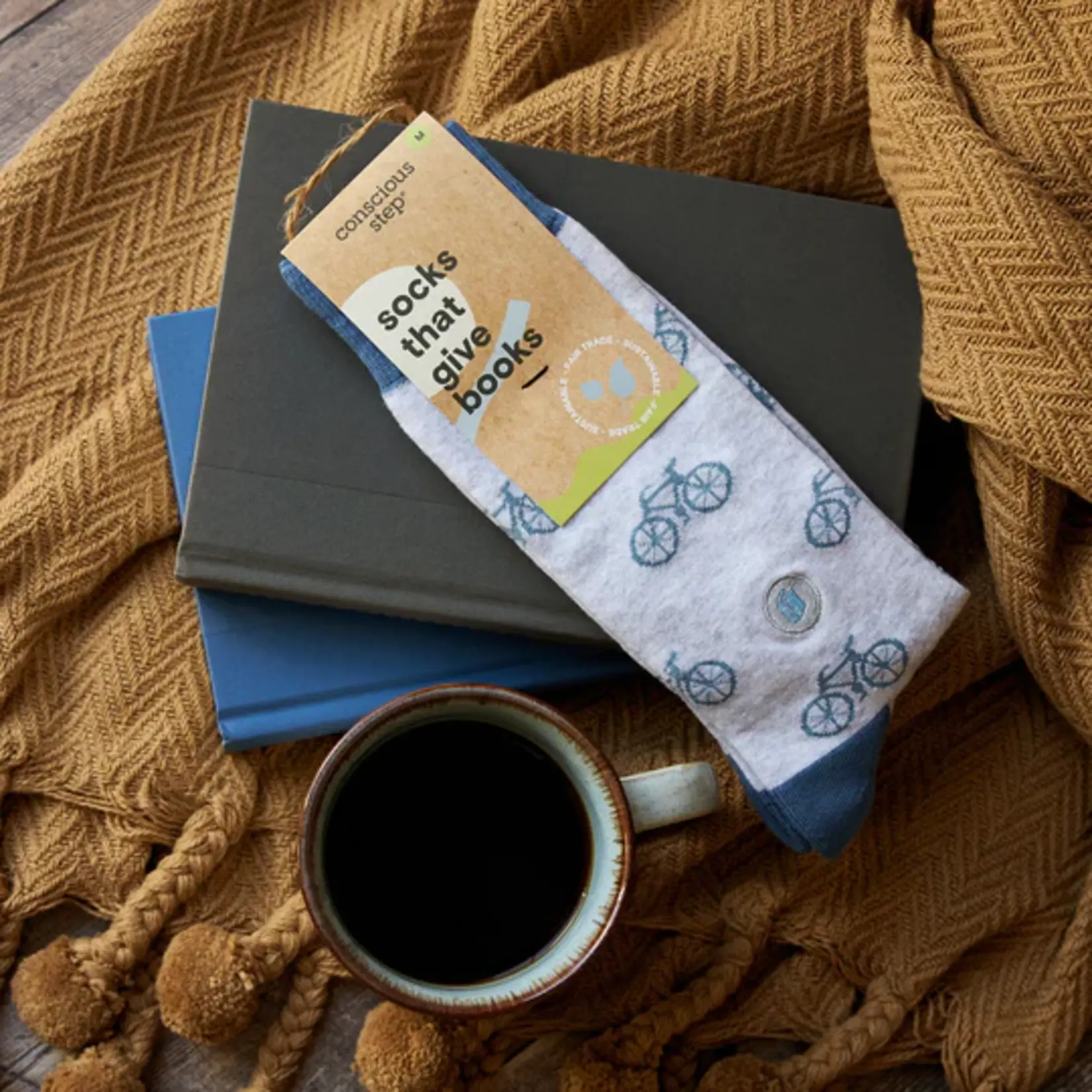 Conscious Step Socks that Give Books | Medium | Grey