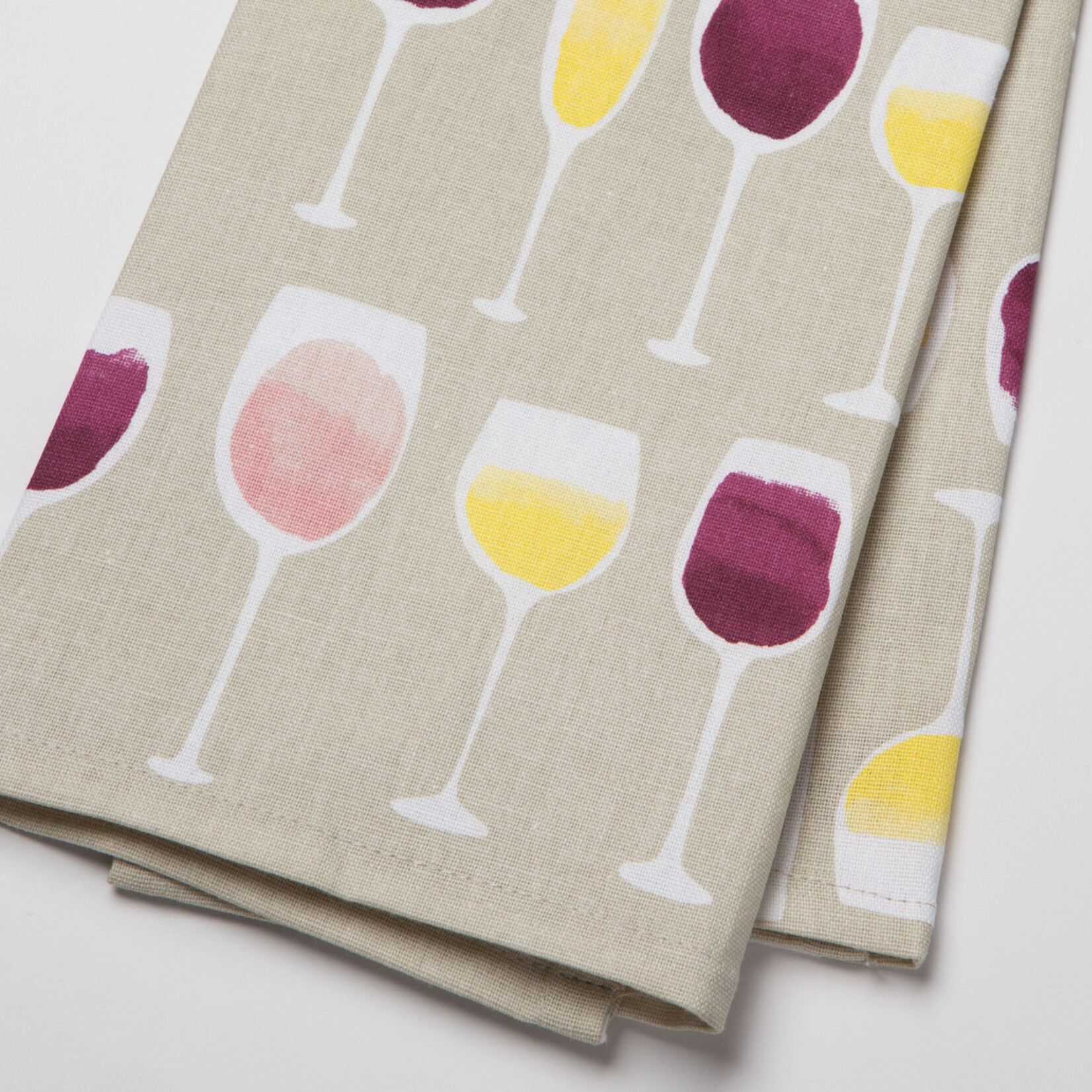 Wine Tasting Cats  Cotton Tea Towel
