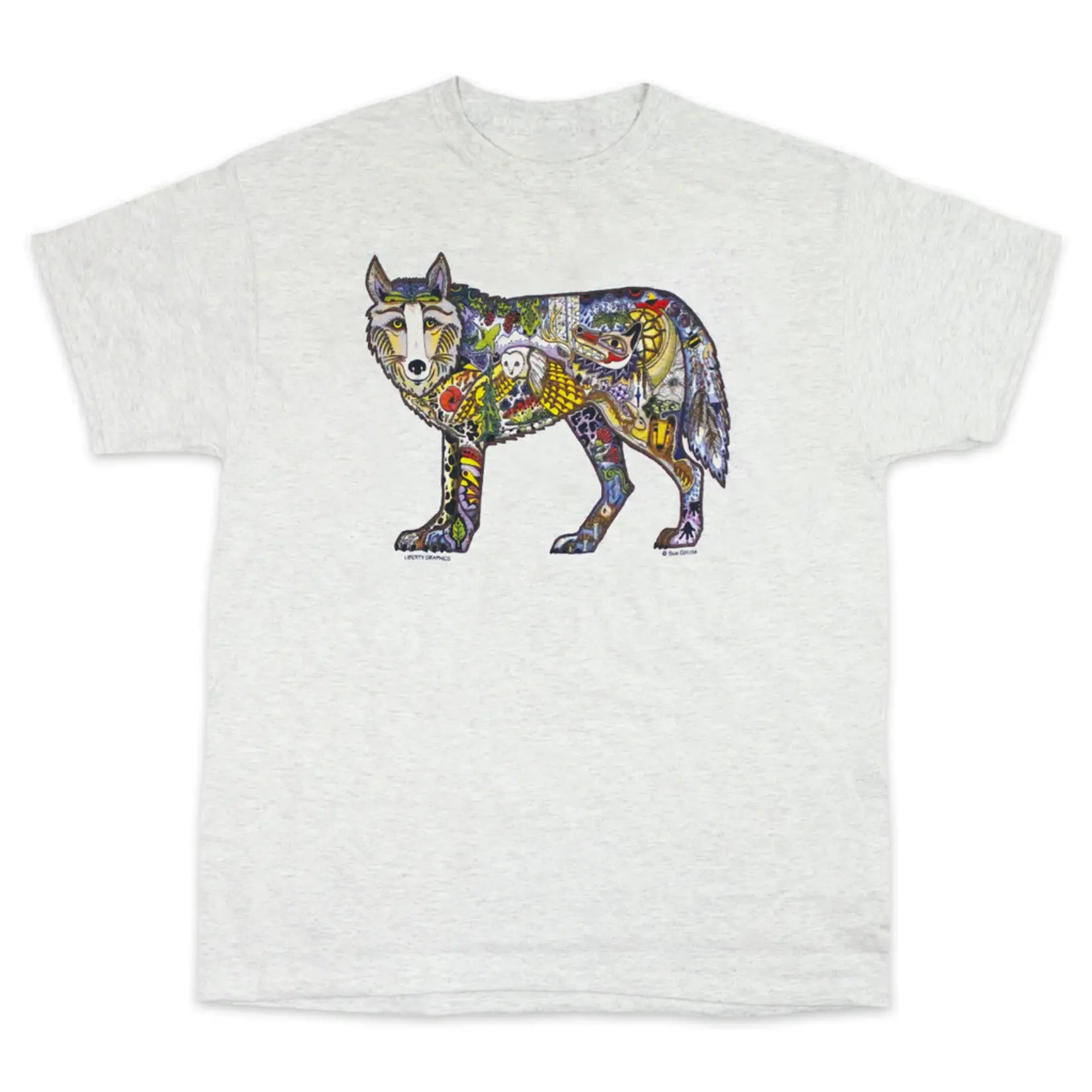 Liberty Graphics Earth - Art - Wolf T-shirt | X-Large