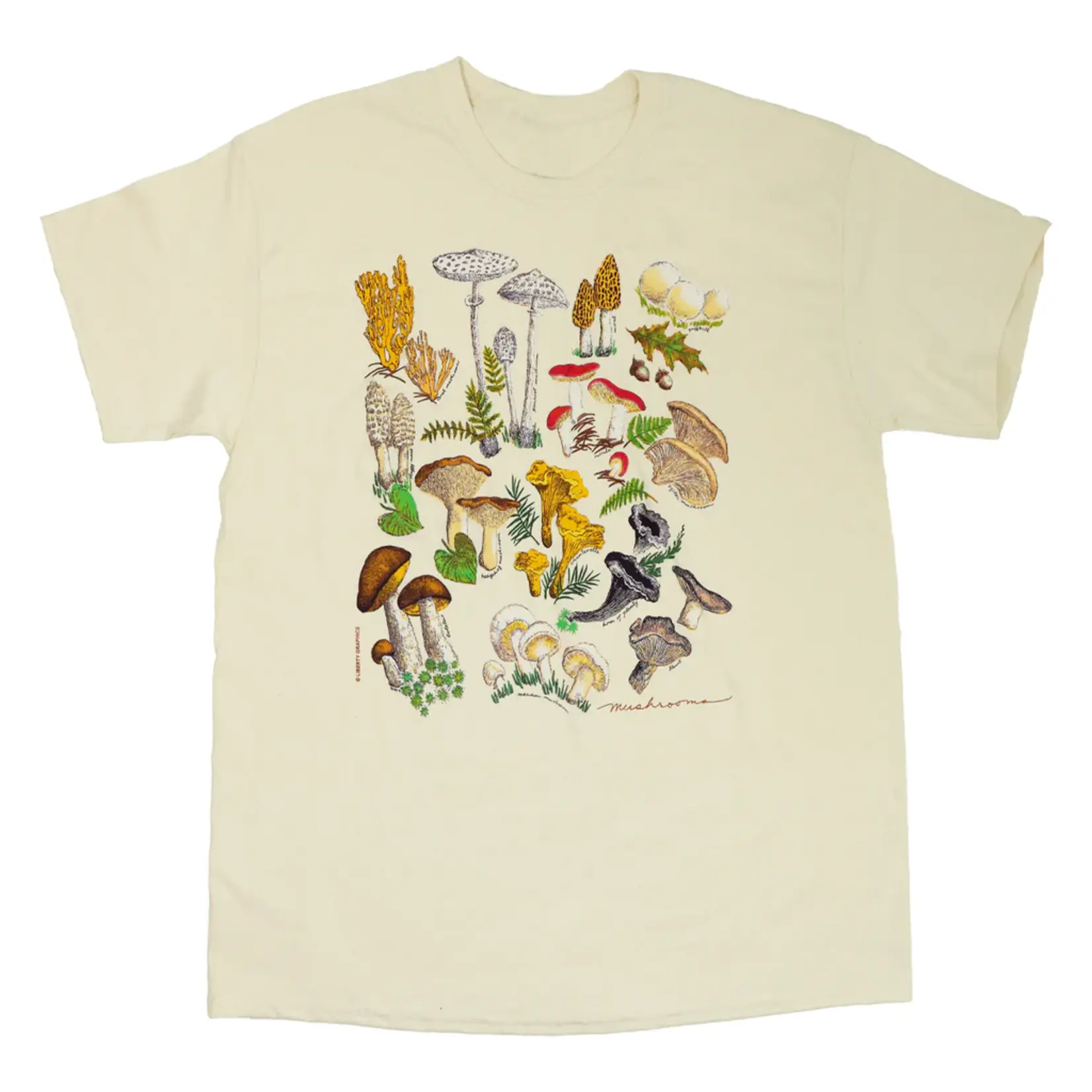 Liberty Graphics Mushrooms  T-shirt | Medium