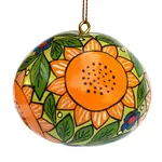 Lucuma Designs Sunflower Painted Gourd Ornament