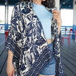 SAACHI Woodblock Kimono | Navy