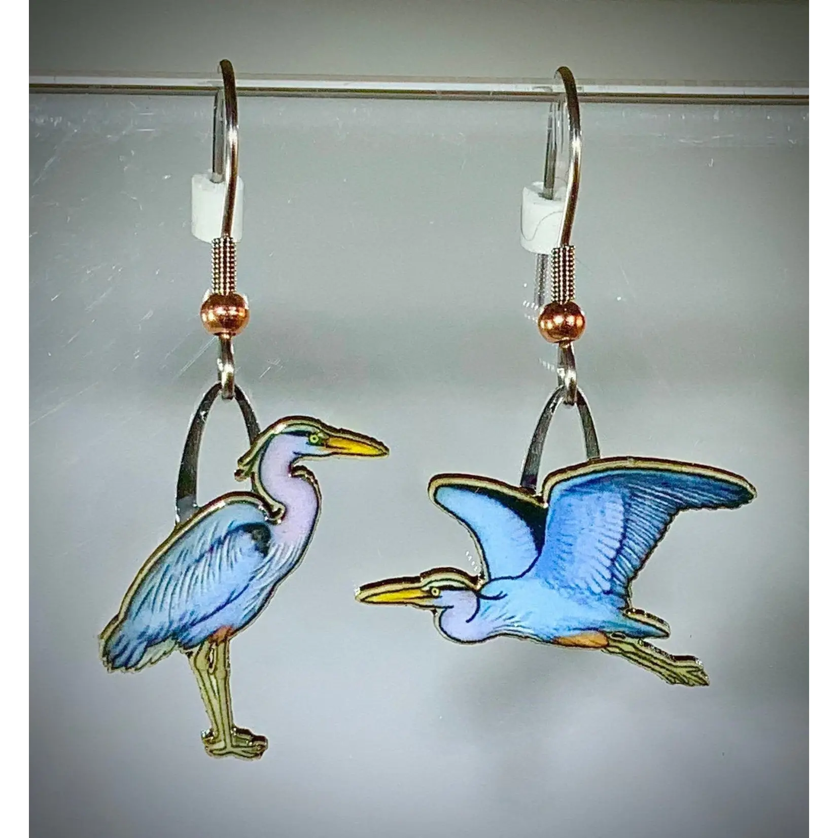 Jabebo Earrings Great Blue Heron
