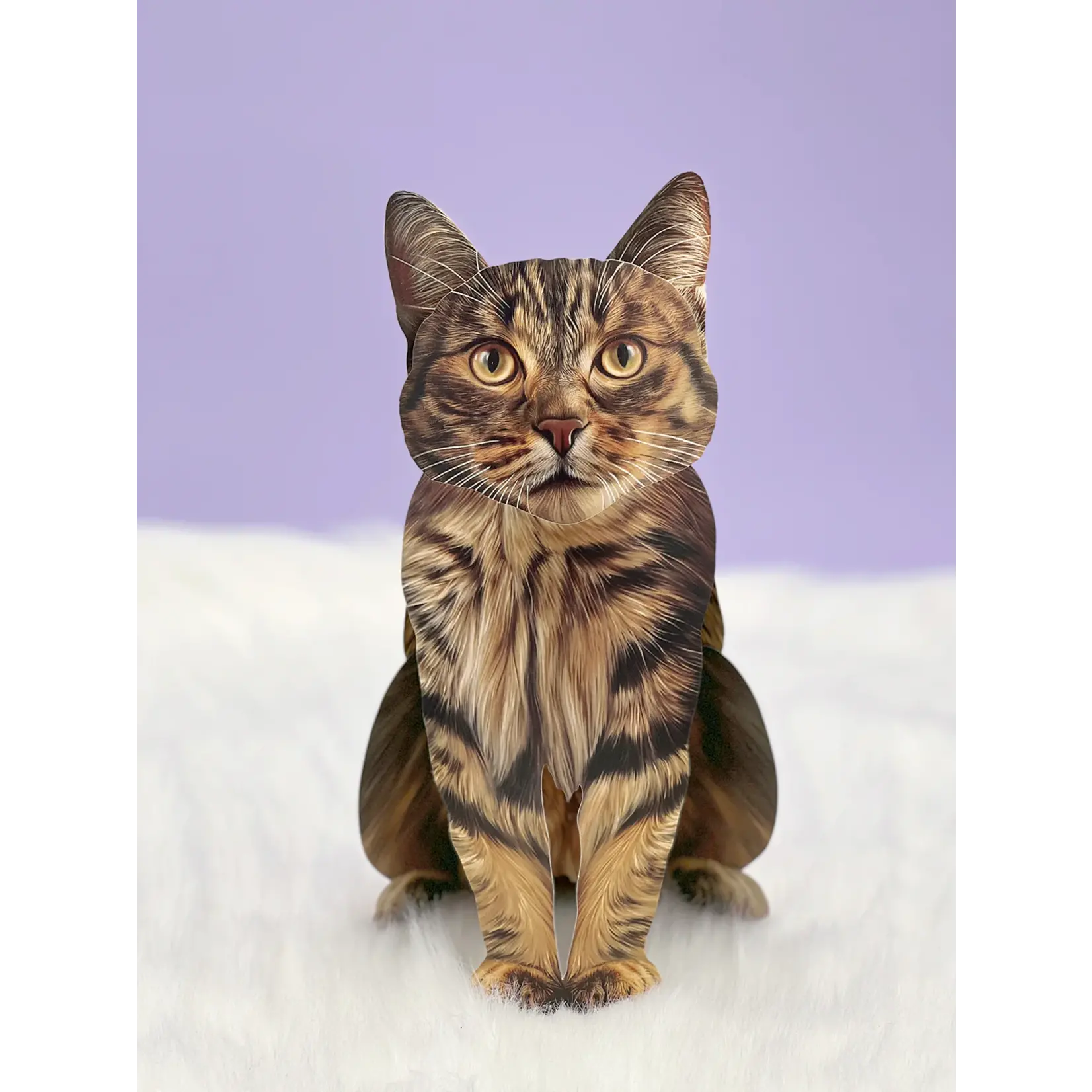 Fresh Cut Paper Brown Tabby Pop-Up Card