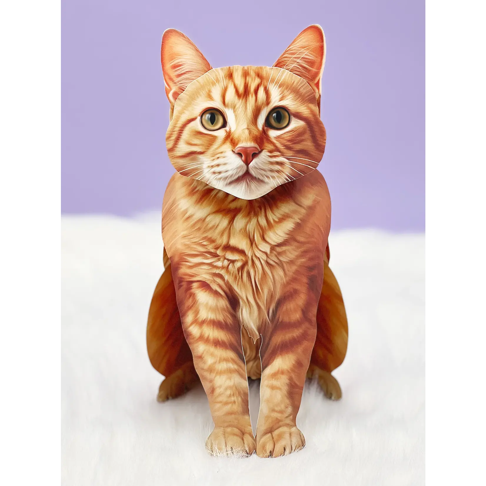 Fresh Cut Paper Orange Tabby Pop-Up Card