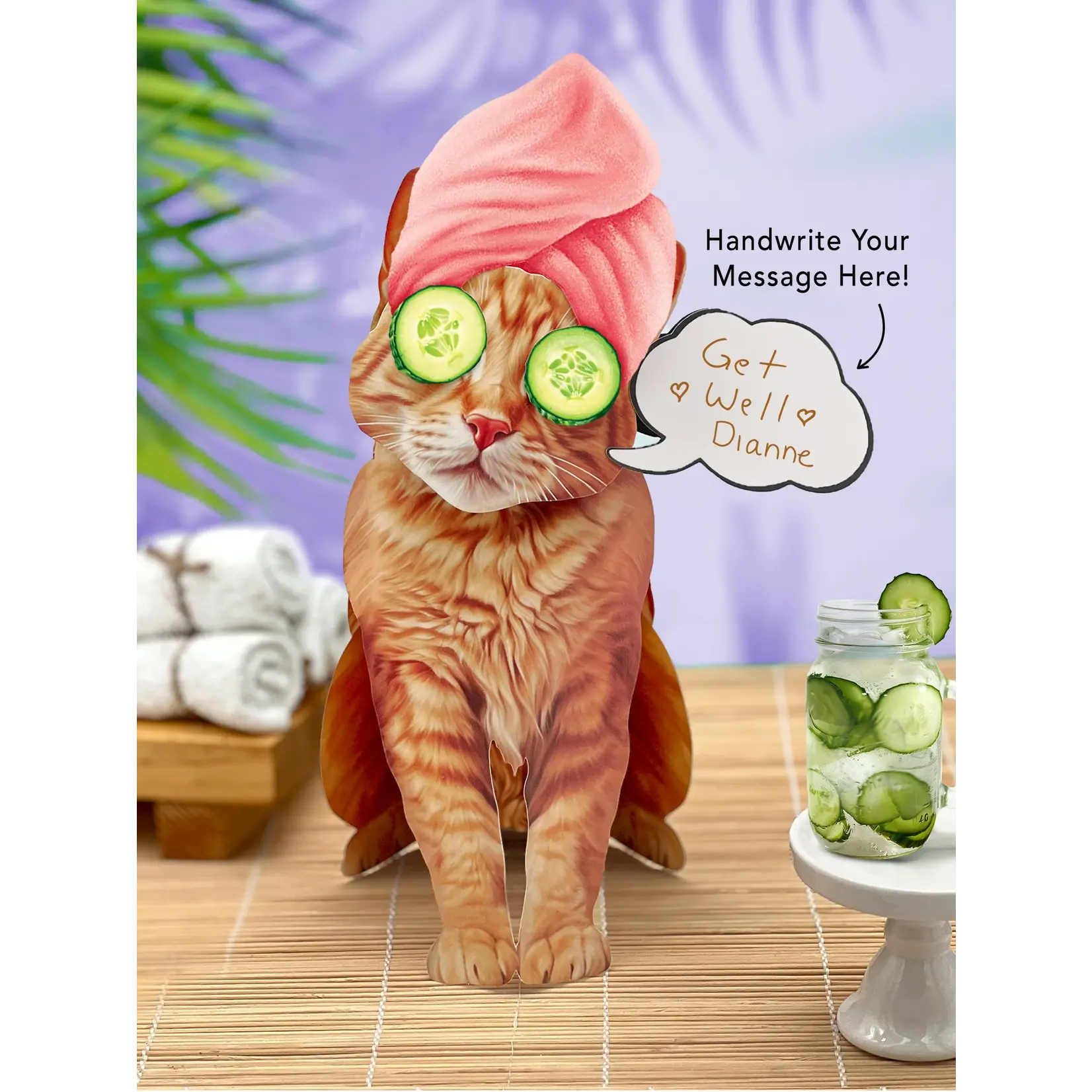 Fresh Cut Paper Orange Tabby Pop-Up Card