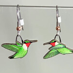 Jabebo Earrings Ruby Throated Hummingbird