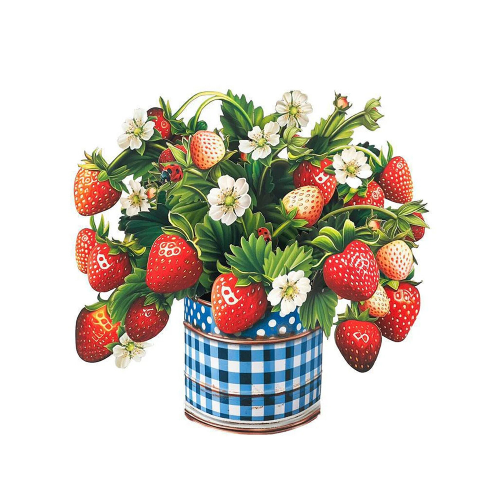 Fresh Cut Paper Strawberry Blossom Mini Pop-Up Card
