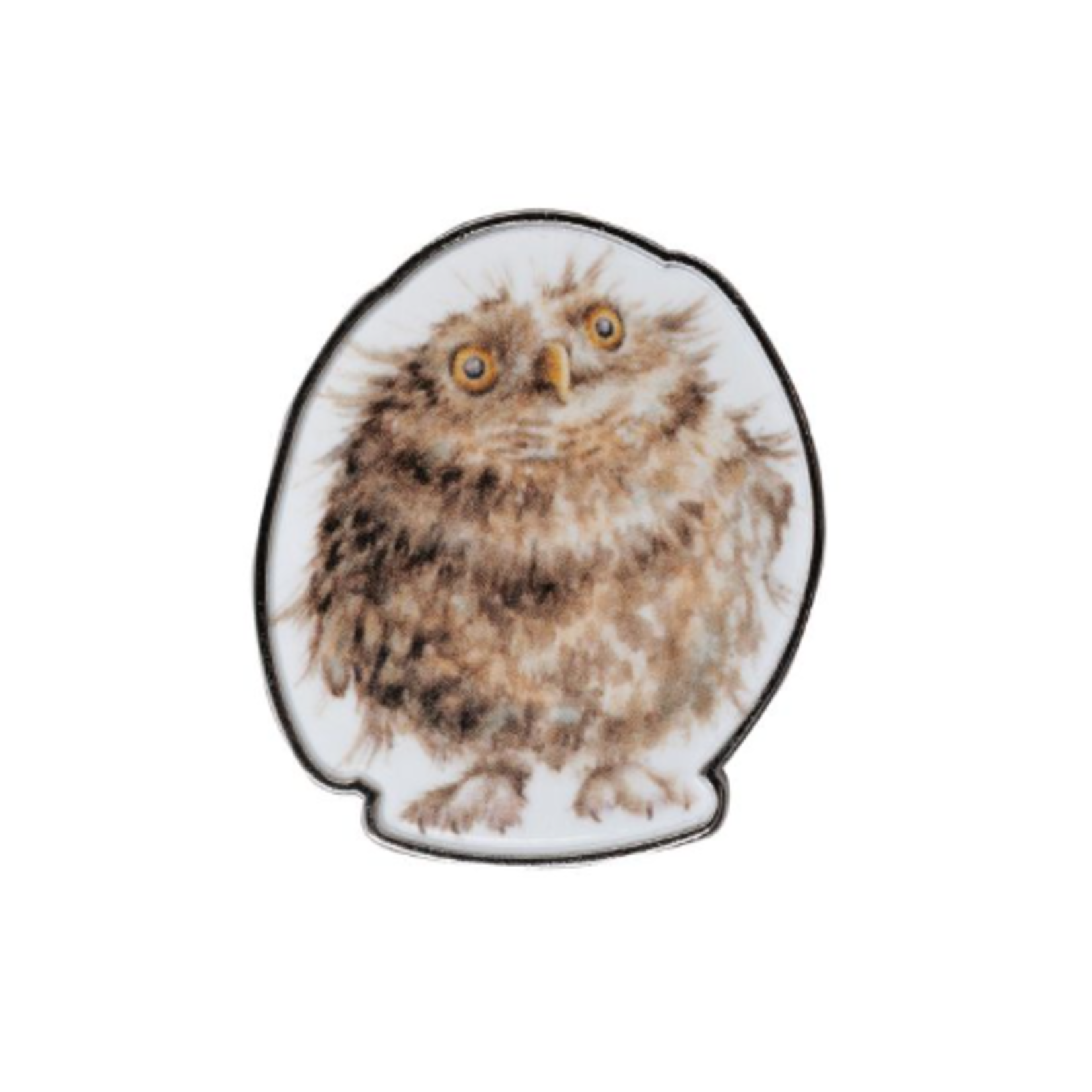 Round Owl Pin