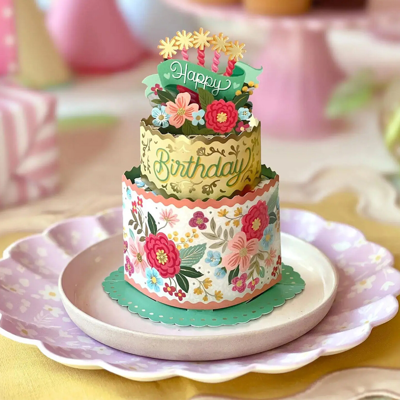 Fresh Cut Paper Mini Blooming Birthday Cake
