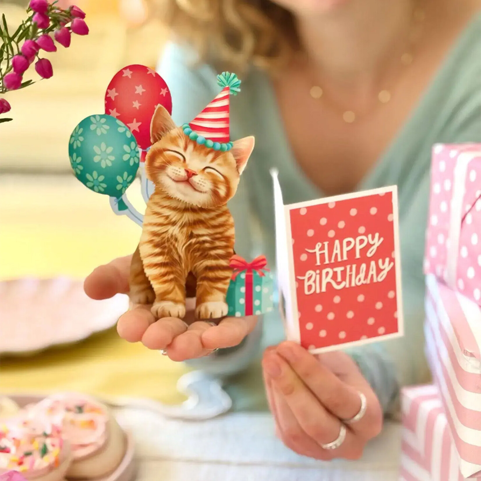 Fresh Cut Paper Mini Birthday Kitten