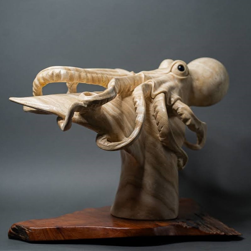 Octopus & Whale Fluke #180 - Fossil & Stone