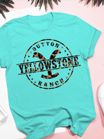 Midwest Tees Turquoise & Cheetah Yellowstone