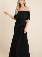 Lovely Melody Off the Shoulder Maxi Dress