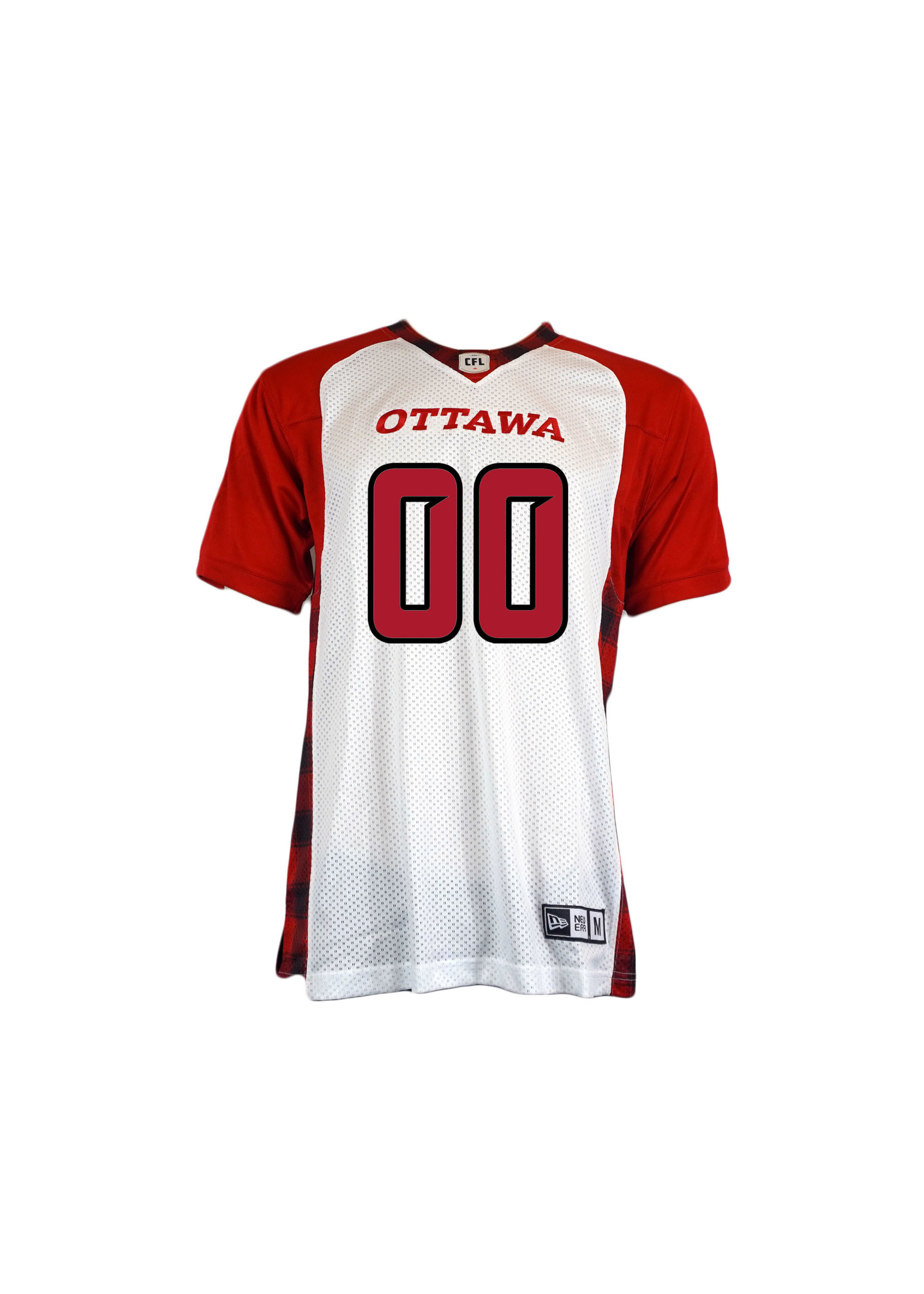 REDBLACKS New Era Customized men's Plaid Away Heat Press Jersey