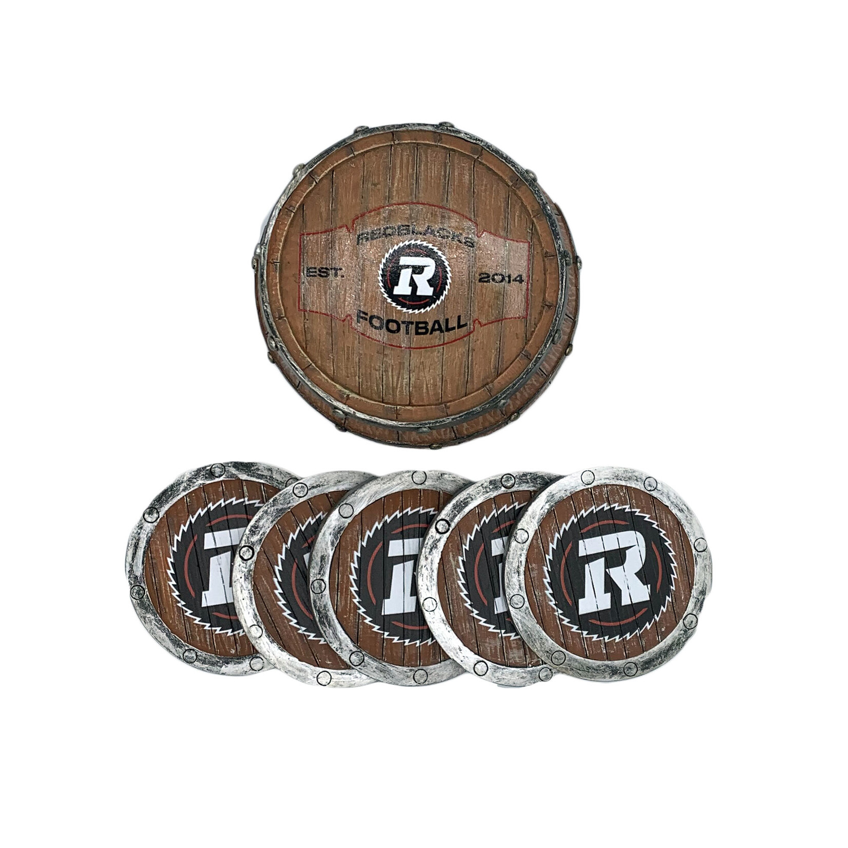 REDBLACKS REDBLACKS 5 Pack Barrel Coaster Set