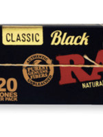 RAW 20PK CONES 1 1/4 BLACK