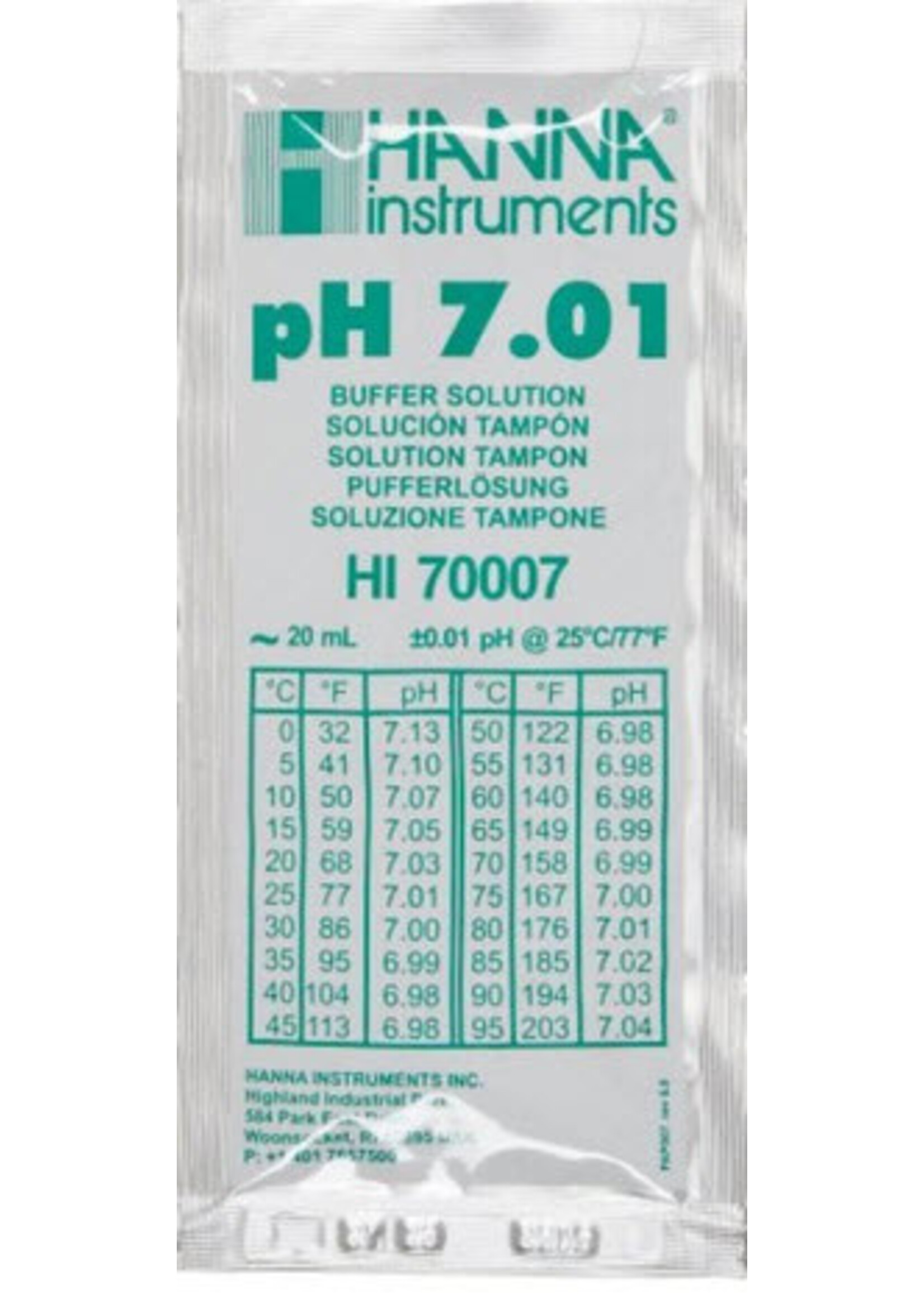 Hanna Instruments SOLUTION CAL PH 7.01