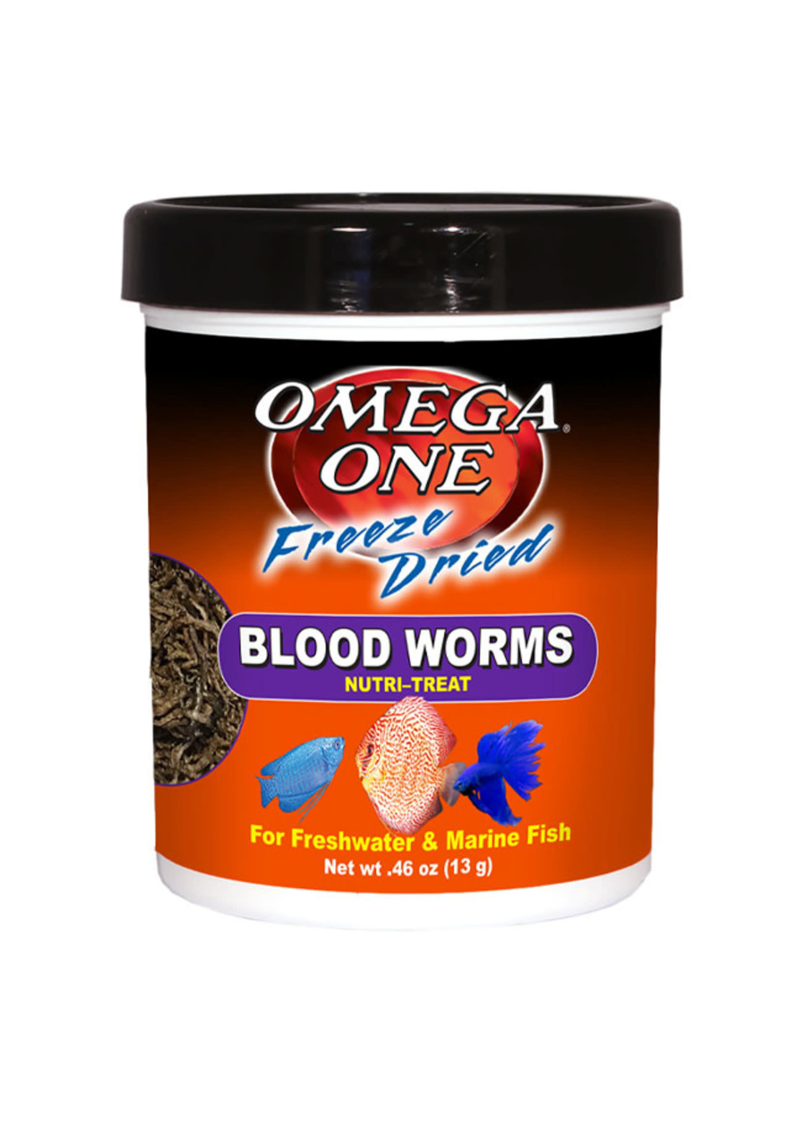 Omega One Aquatics FREEZE DRIED BLOOD WORMS .46 OZ