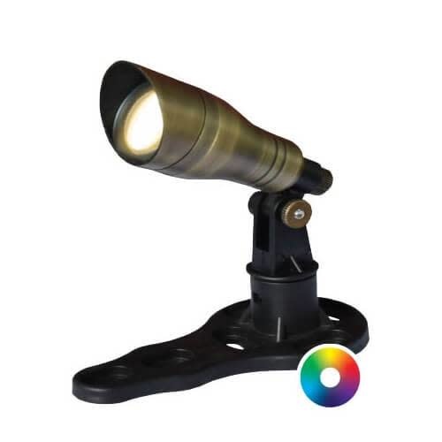 3 W LED COLOR CHANGING BRASS SPOTLIGHT