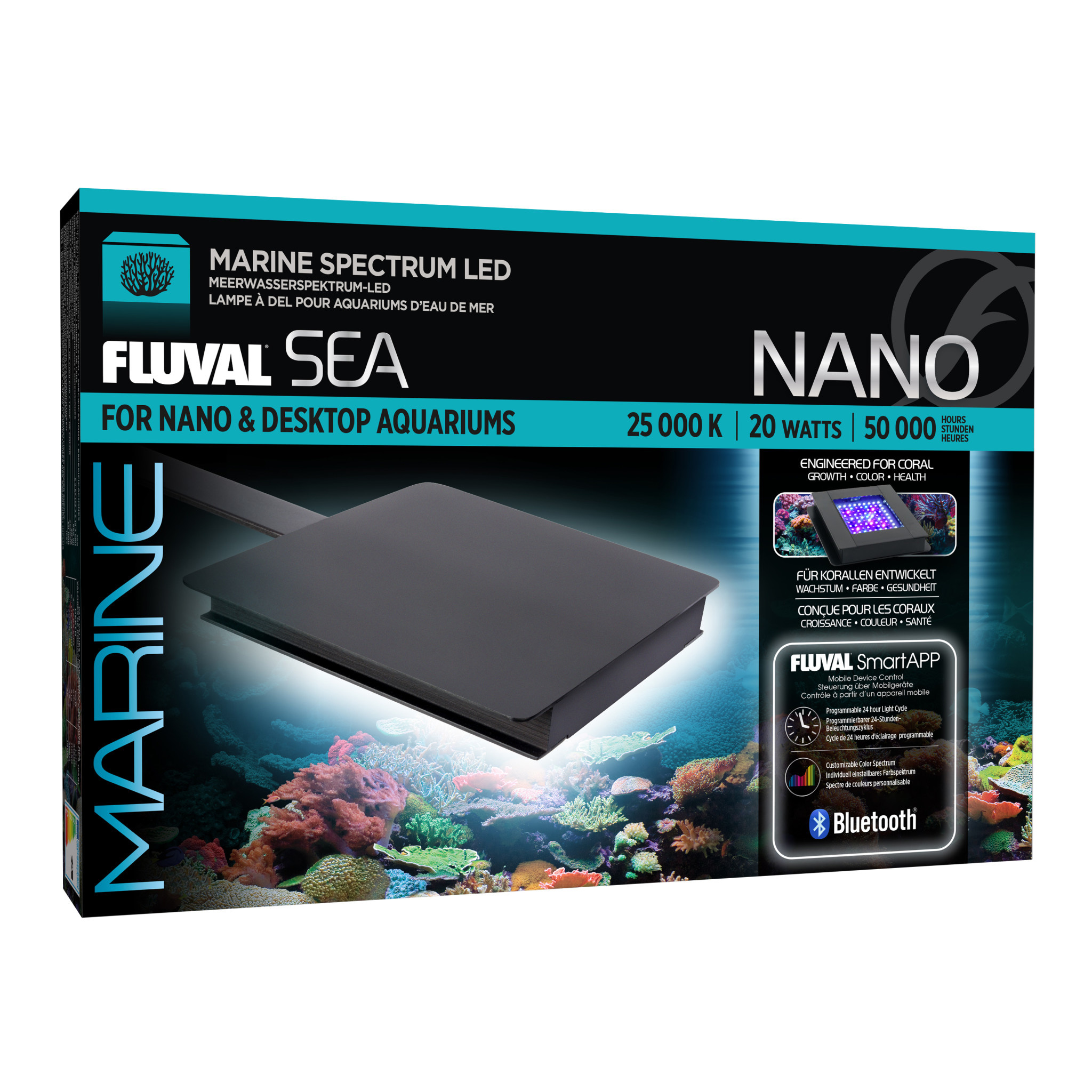 【新品】FLUVAL SmartAPP MARINESPECTRUM LED FLUVAL NANO LED WITH BLUETOOTH 20 W - The Hidden Reef, Inc