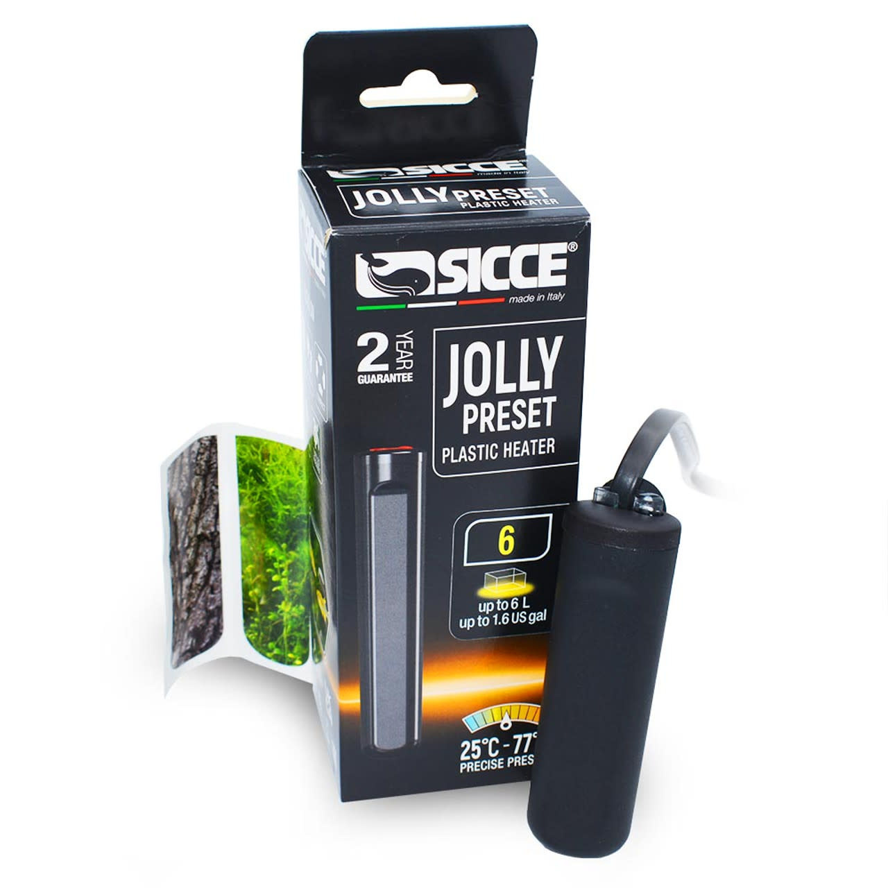 SICCE JOLLY PRESET SUBMERSIBLE PLASTIC HEATER 6 WATT - The Hidden