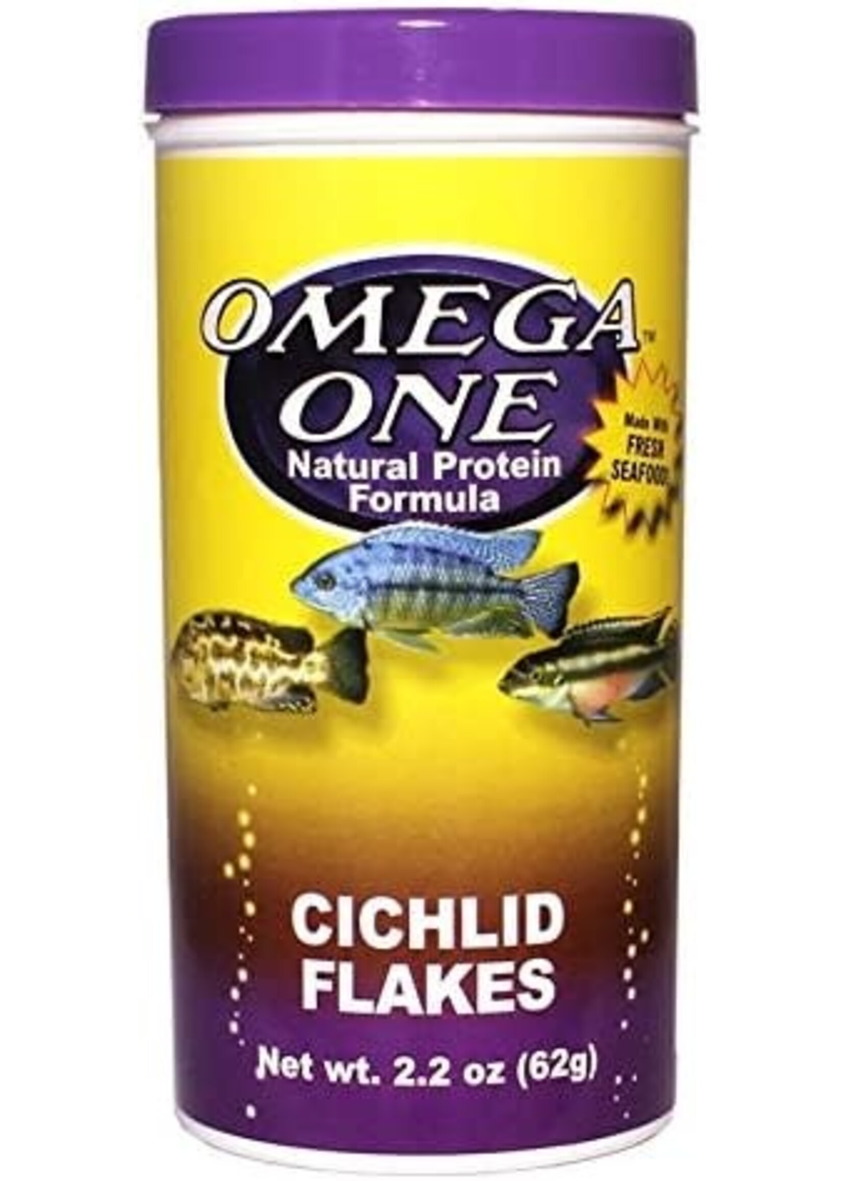 Omega One Aquatics CICHLID FLAKE 2.2OZ