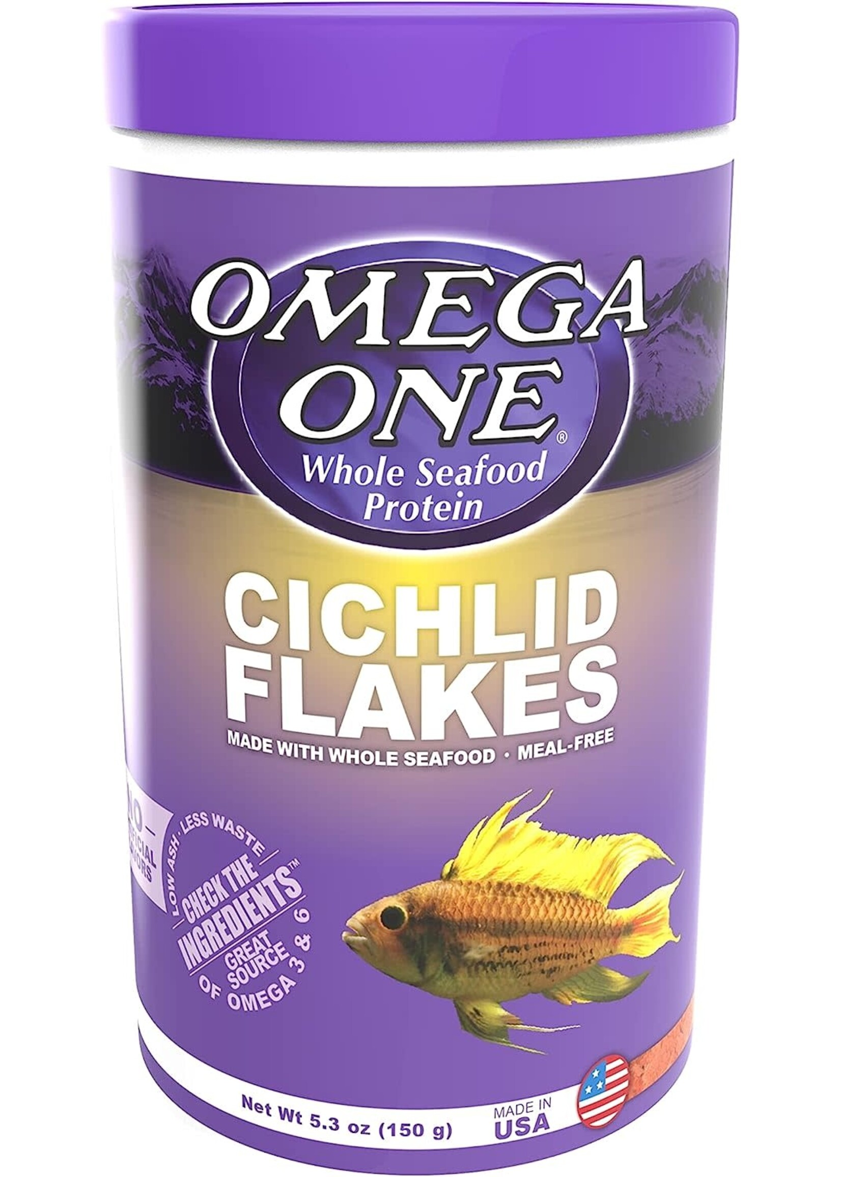 Omega One Aquatics CICHLID FLAKE 5.3 OZ