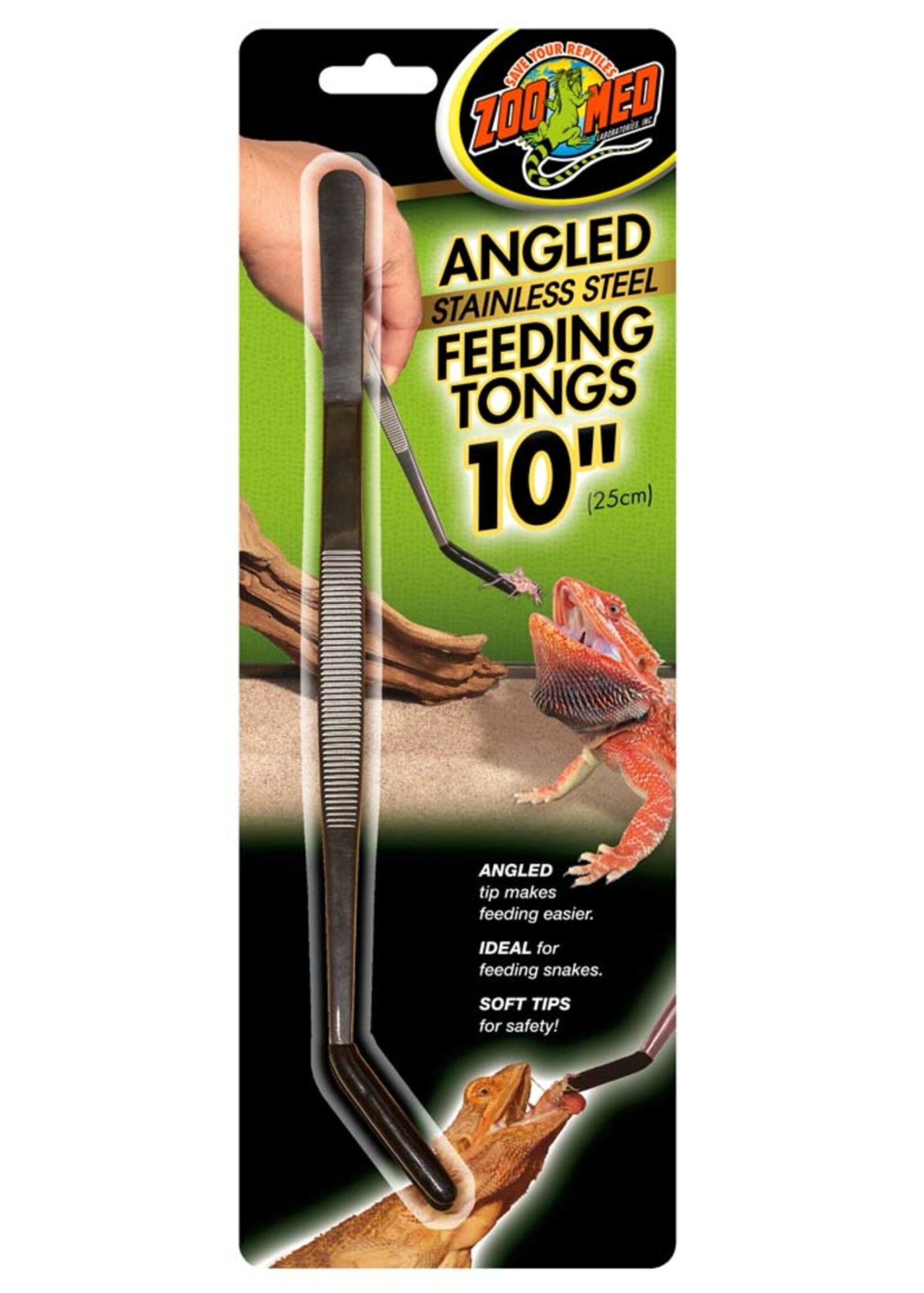 Zoo Med ANGLED SS FEEDING TONG 10"