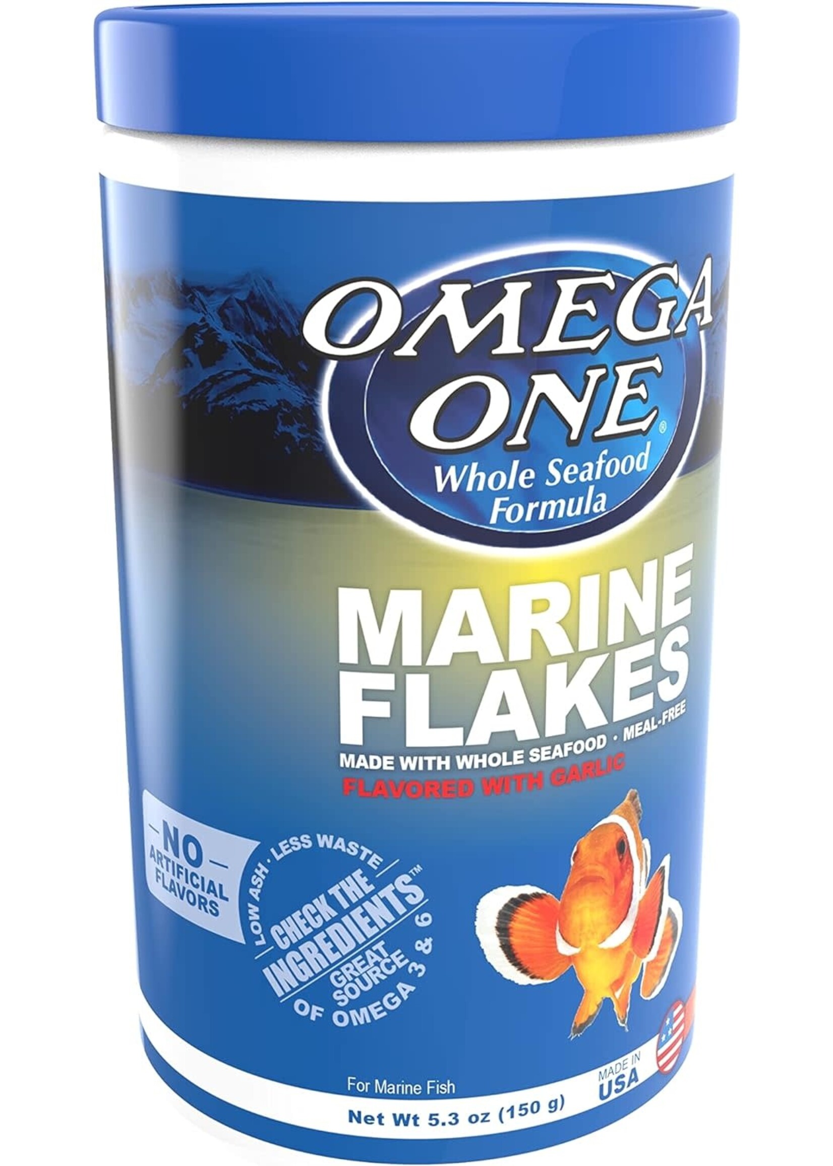 Omega One Aquatics GARLIC MARINE FLAKE 5.3 OZ