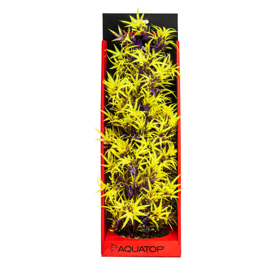 VIBRANT FLUORESCENT CANNABIS OLIVE PLANT 16"