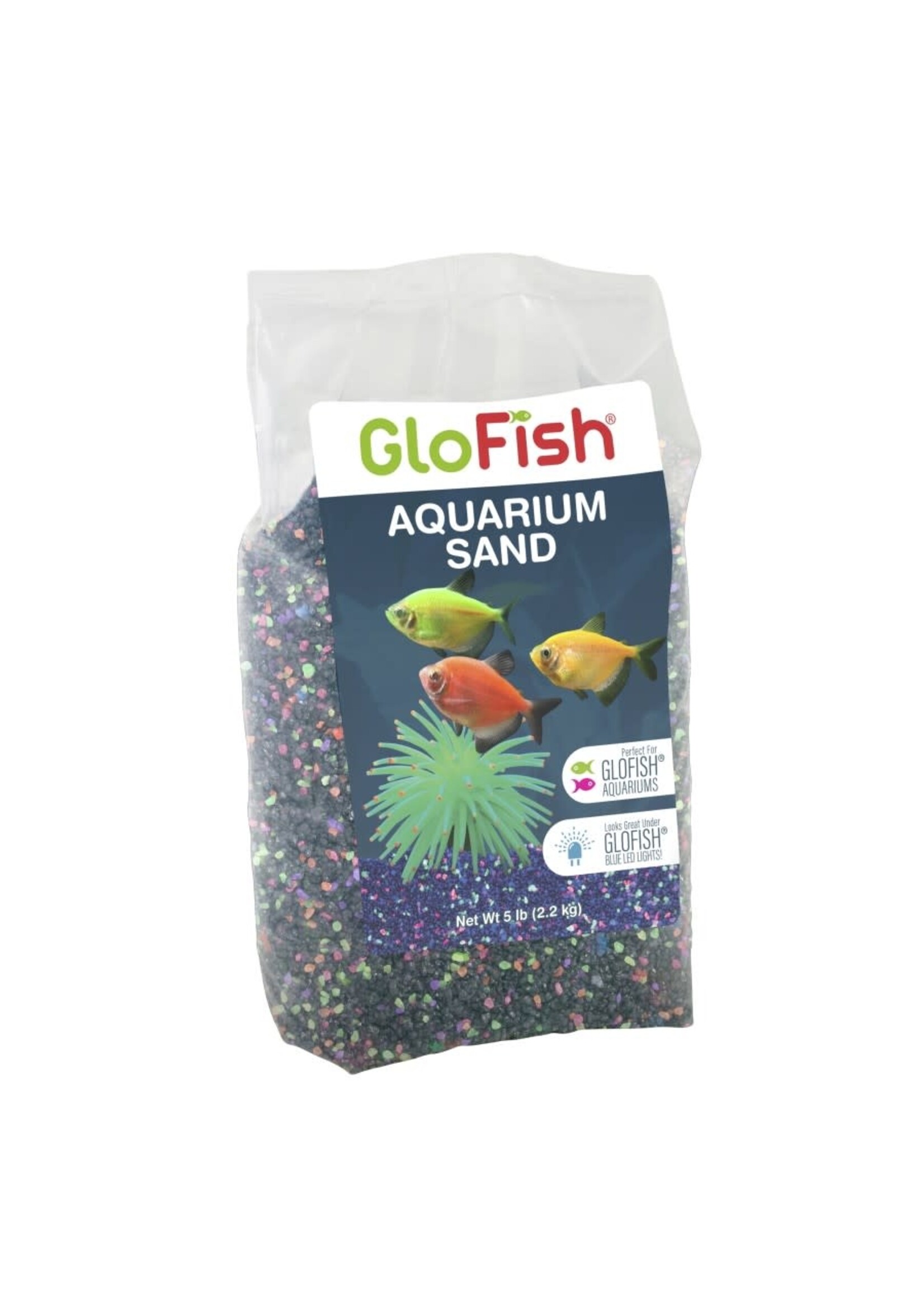 GloFish GRAVEL GLOFISH SAND BLACK W HIGHLIGHTS 5 LB
