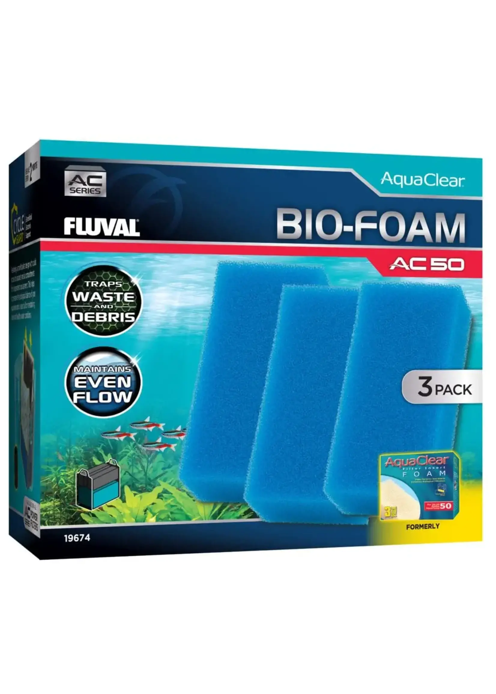 Fluval AC50 FOAM FILTER INSERT BLUE 30PPI 3PK