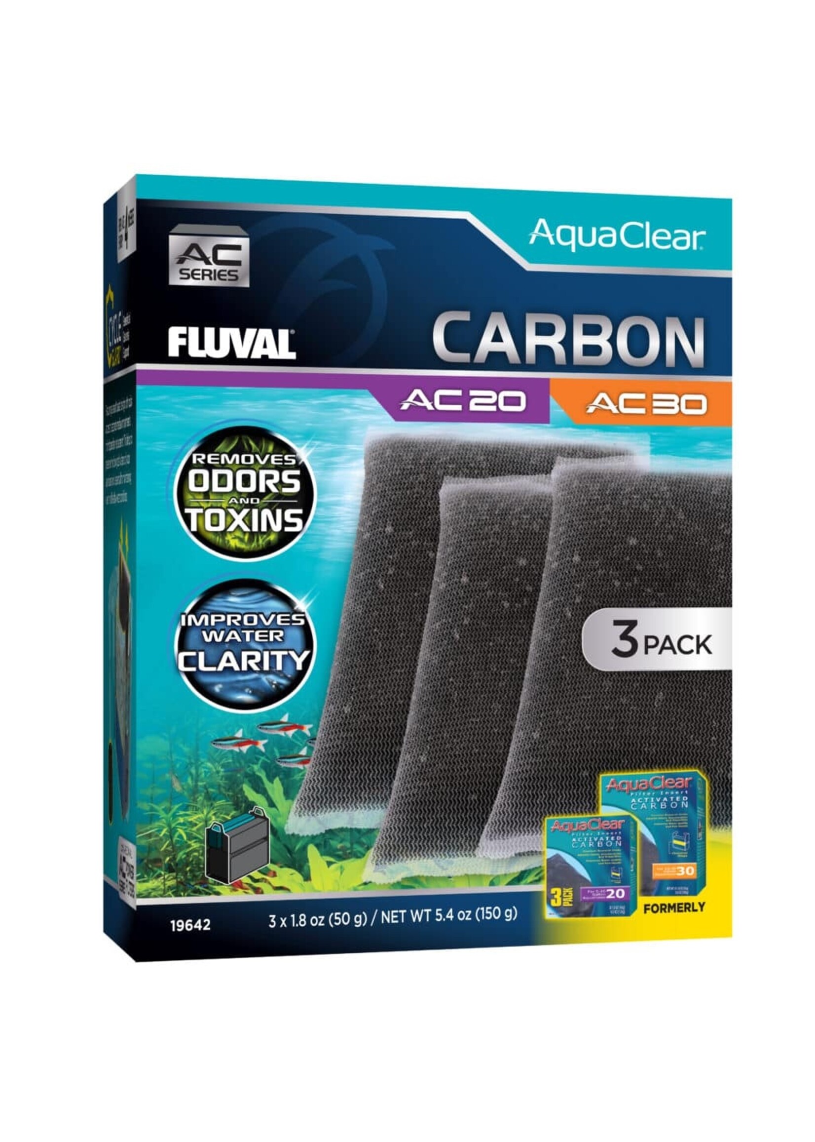Fluval AC20/30 ACTIVE CARBON INSERT VALUE 3 PK