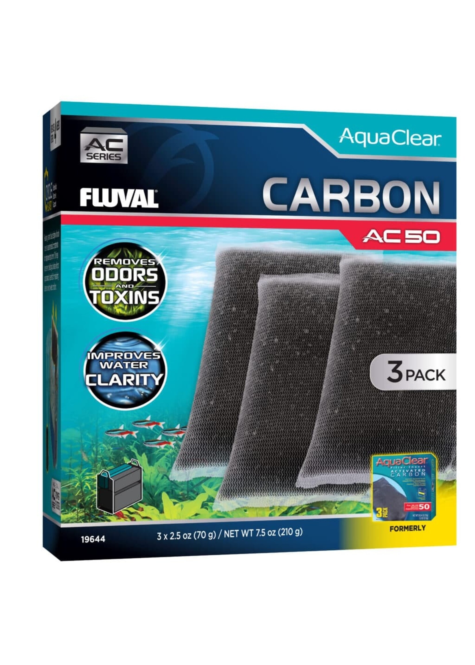 Fluval AC50 ACTIVE CARBON INSERT VALUE 3 PK