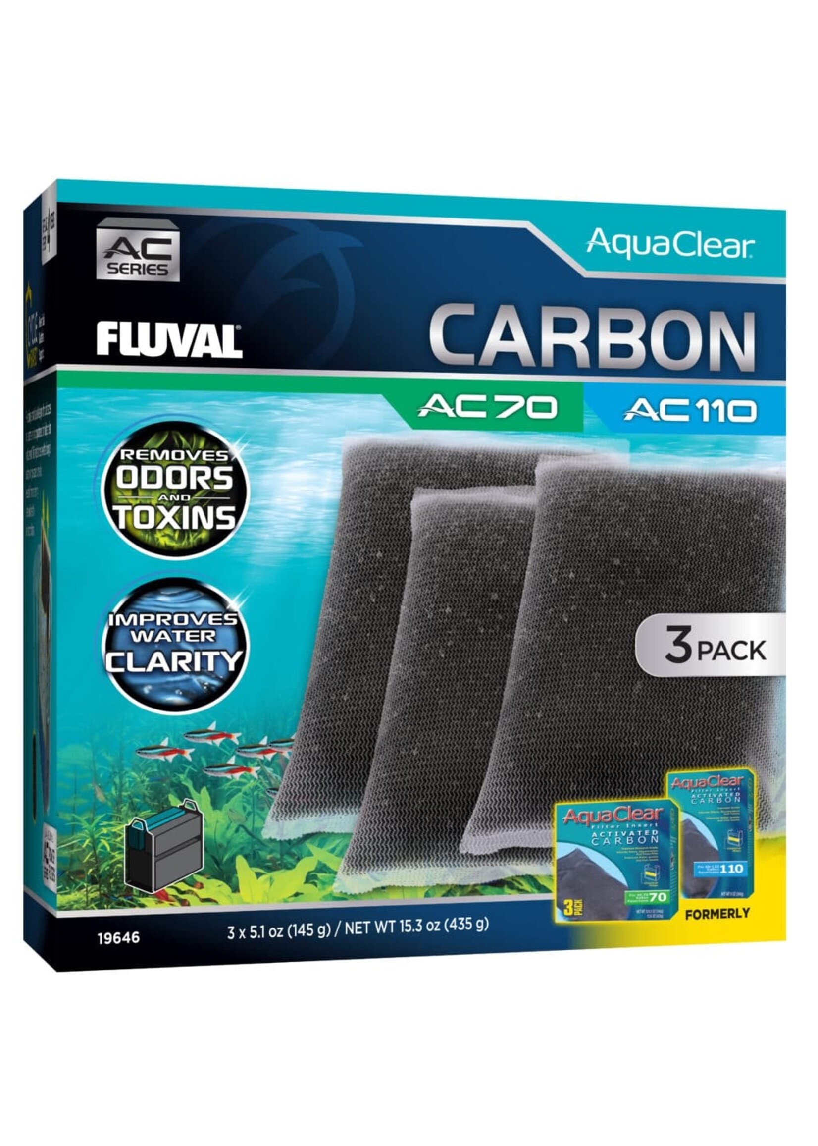 Fluval AC70/110 ACTIVE CARBON INSERT VALUE 3PK