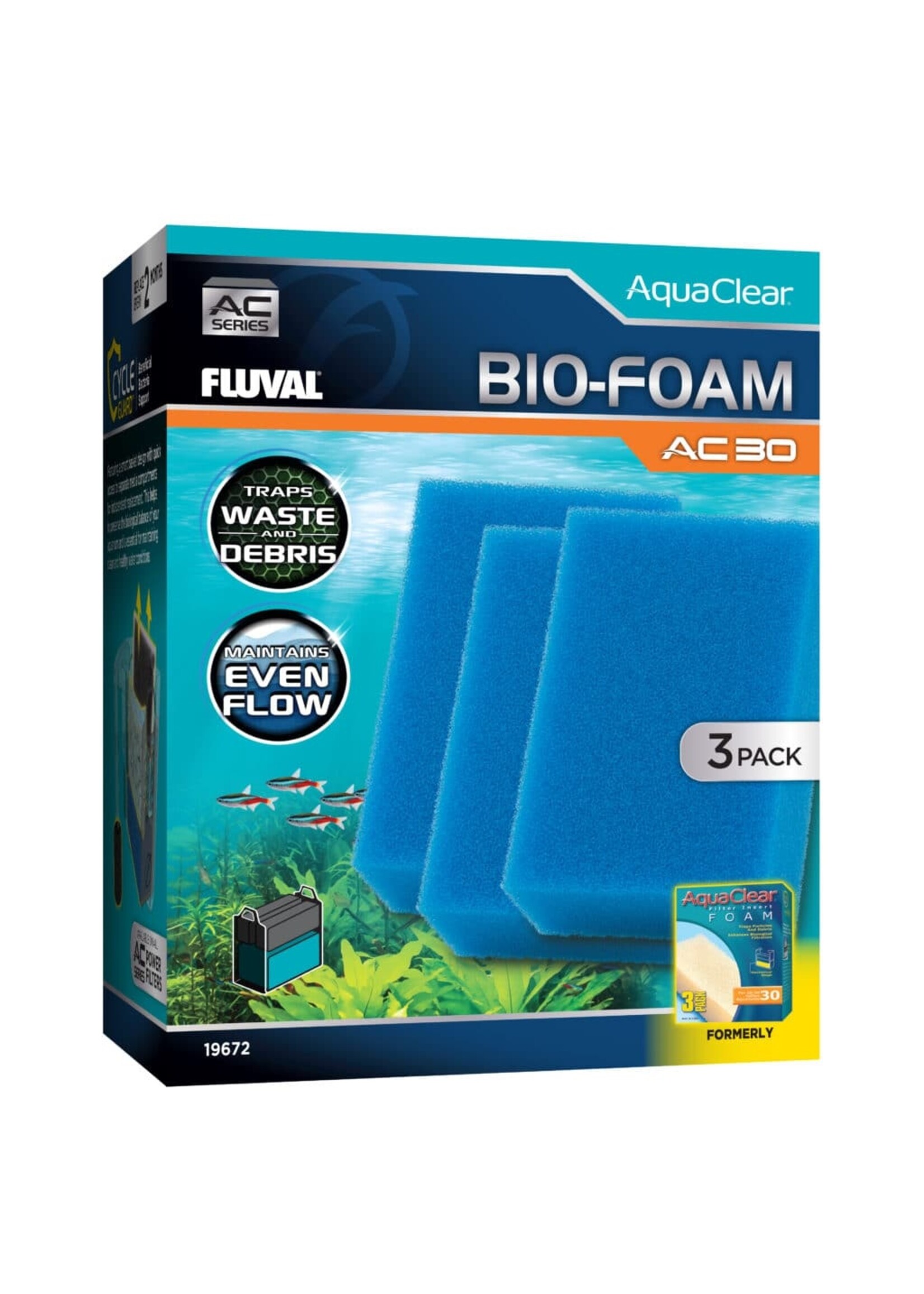 Fluval AC30 FOAM FILTER INSERT BLUE 30PPI 3PK