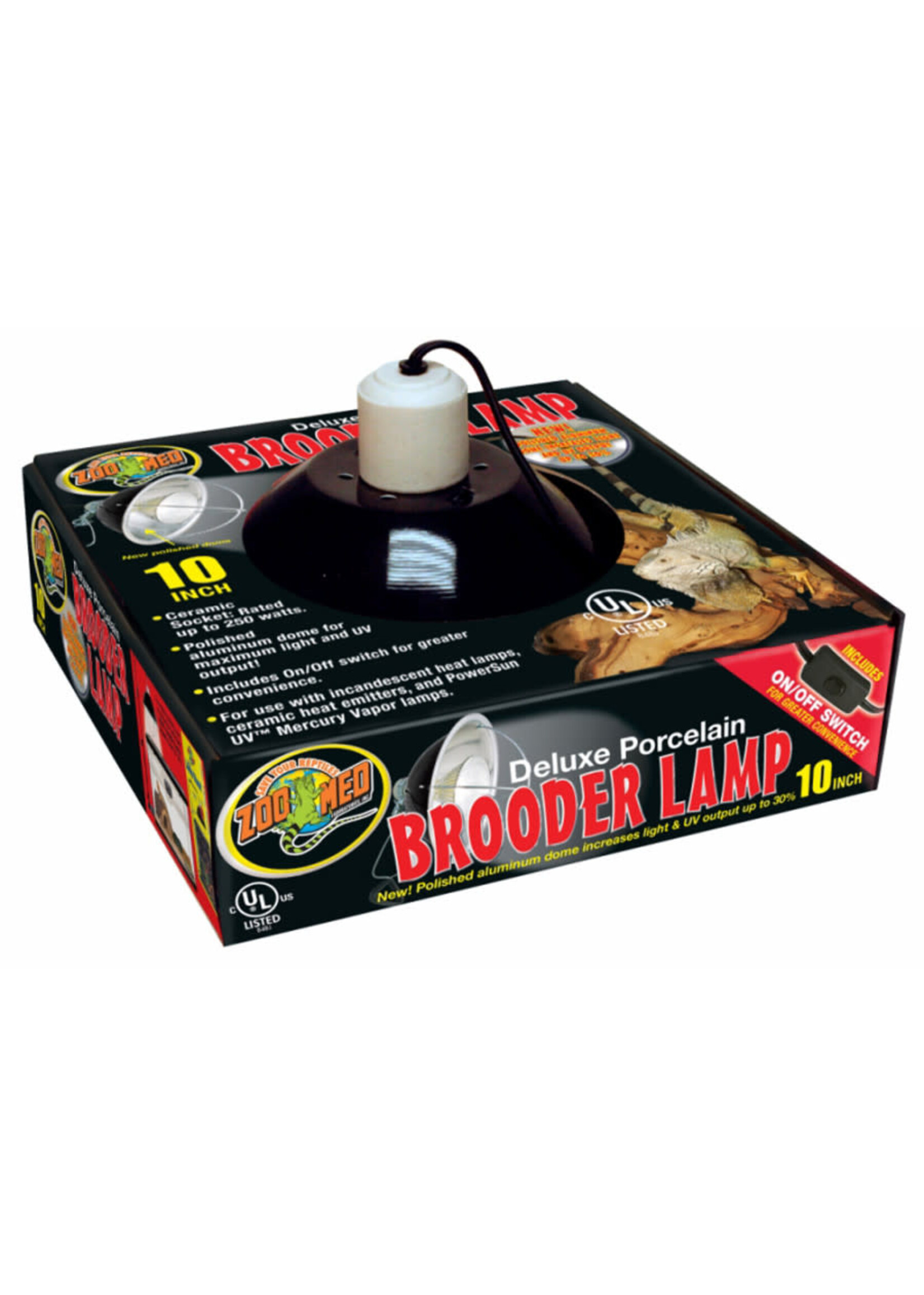 Zoo Med PORCELAIN CLAMP LAMP W DOME 10"