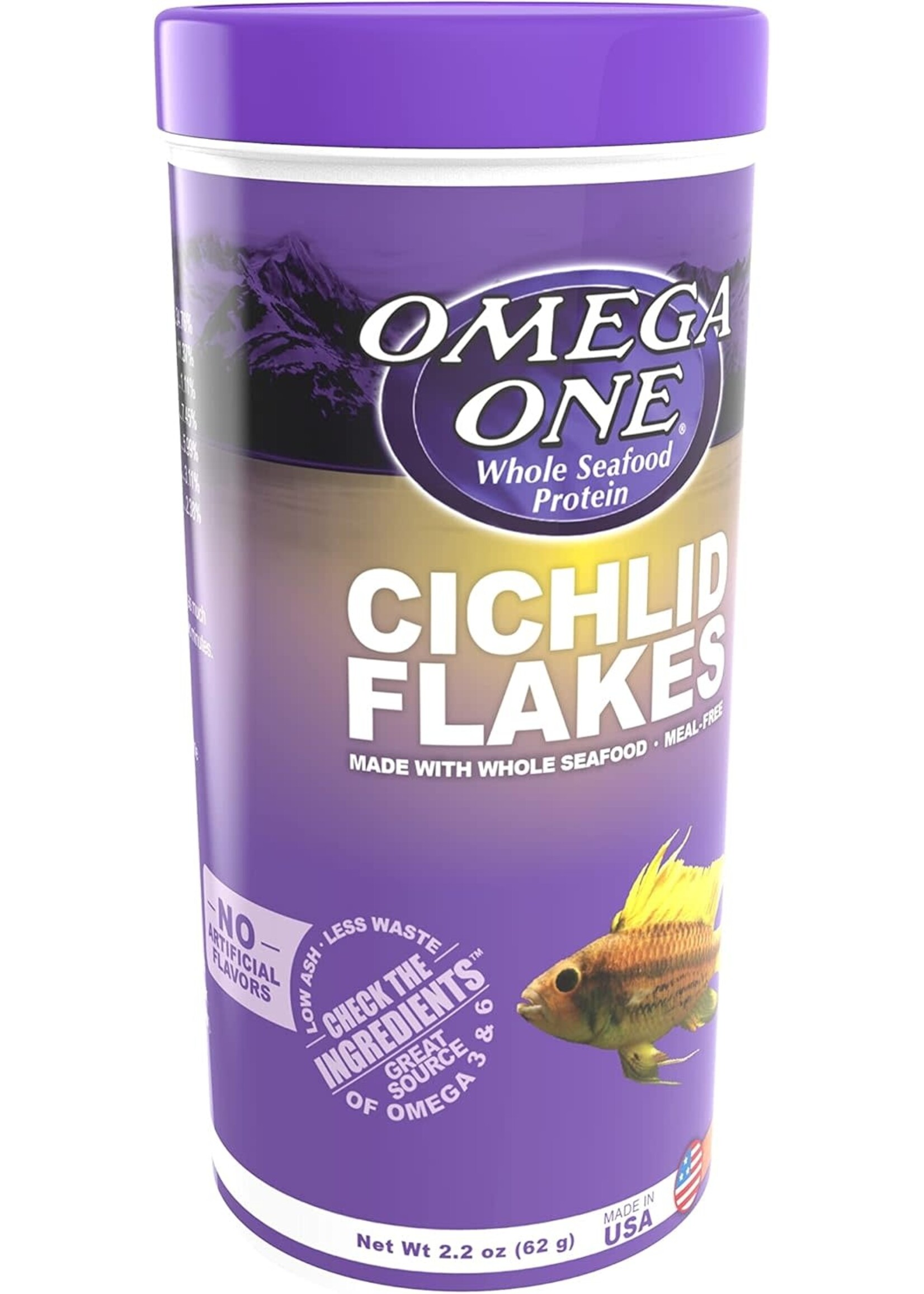 Omega One Aquatics CICHLID FLAKE 2.2OZ