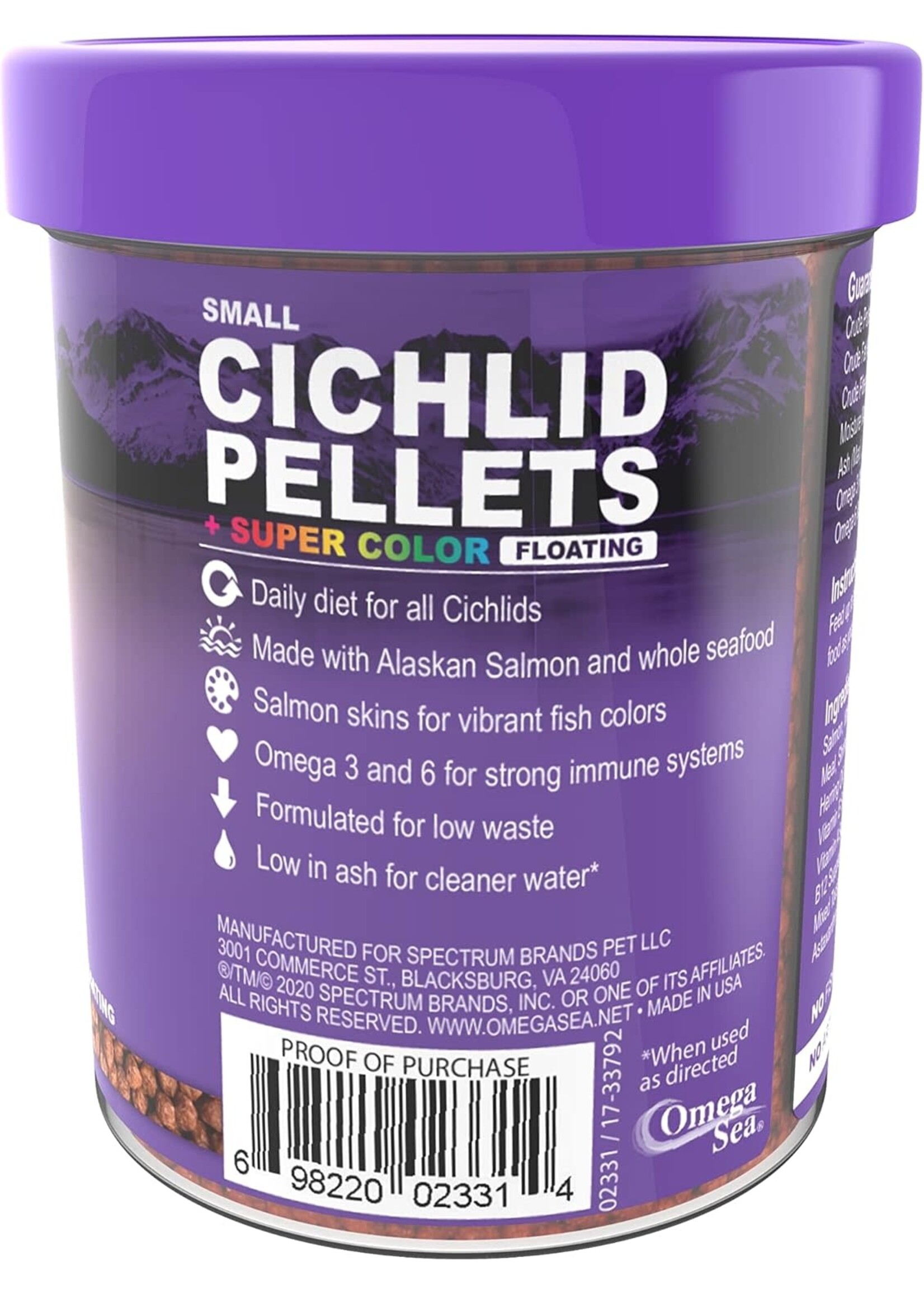 Omega Sea LTD CICHLID PELLETS S 3.5 OZ