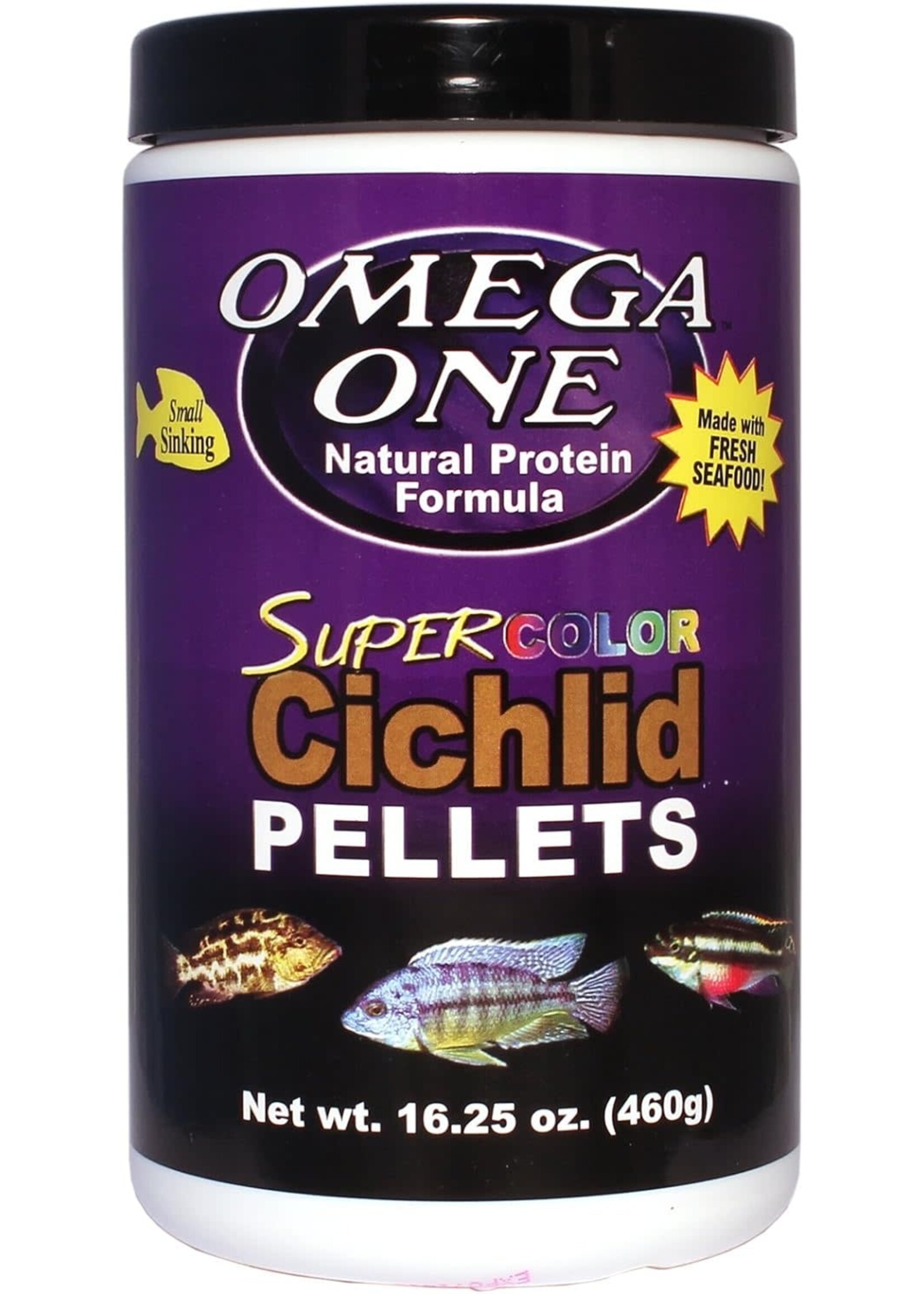 Omega One Aquatics CICHLID PELLETS COLOR SM 16.25 OZ